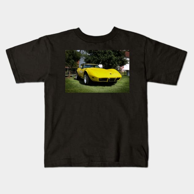 C3 Corvette - yellow Kids T-Shirt by hottehue